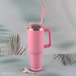 China products stainless steel water cup drinking cup music speaker with straw & handle