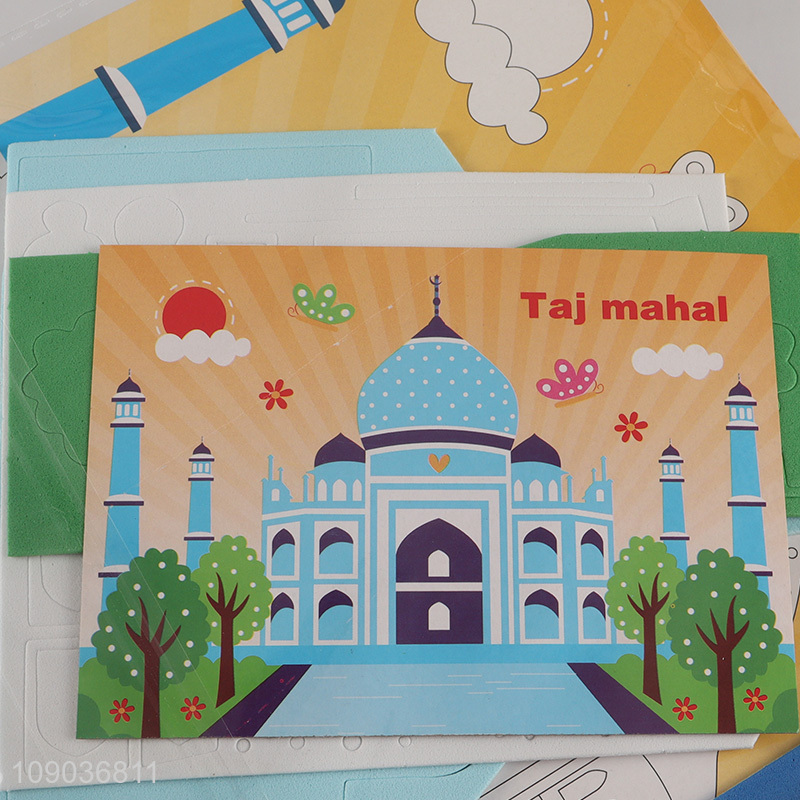 Good Quality 3D EVA Foam Sticker Puzzle Game Cartoon Taj Mahal Learning Toy