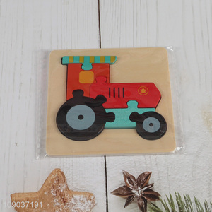 Factory Price Cartoon Train Wooden Puzzle Montessori Toys for Kids Toddlers