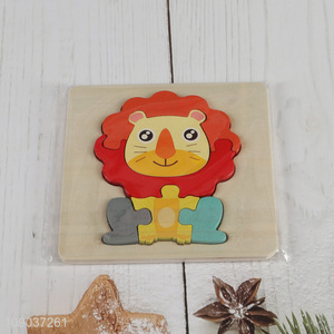 Factory Price Cartoon Tiger Wooden Puzzle Educational Toys for Boys Girls