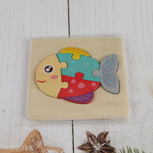 Good Quality Cartoon Fish Wooden Puzzle Montessori Educational Learning Toys