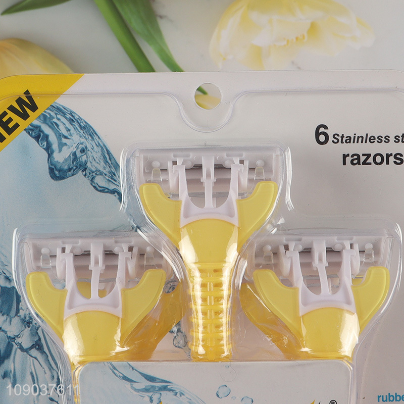 New Arrival 6 Pieces Triple Blade Razors Disposable Razors for Women Girls