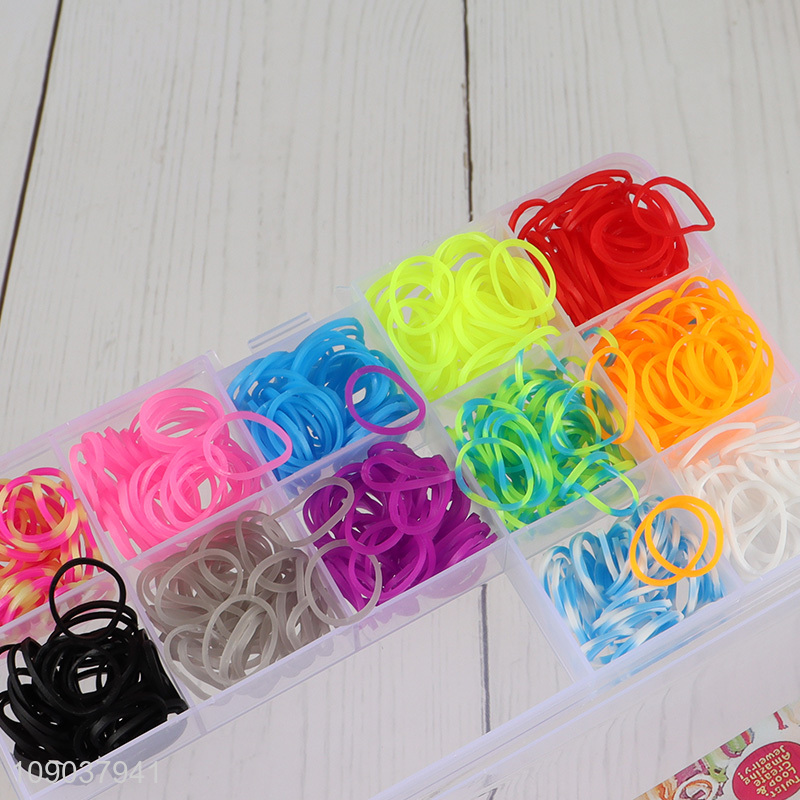 Online Wholesale Rainbow Color Loom Band Kit Colorful Rubber Bands for Bracelet Making