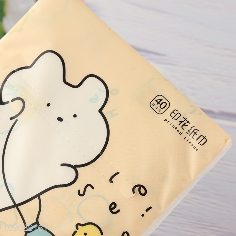 Hot products cartoon printed skin-friendly wood pulp tissue facial tissue