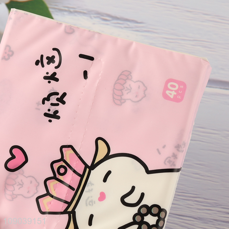 Hot selling cartoon printed wood pulp tissue facial tissue napkin wholesale