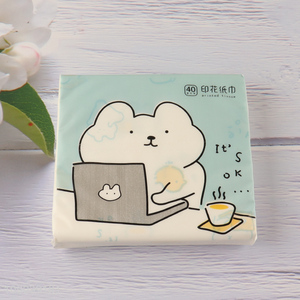 Yiwu market 40pcs cartoon printed wood pulp tissue facial tissue