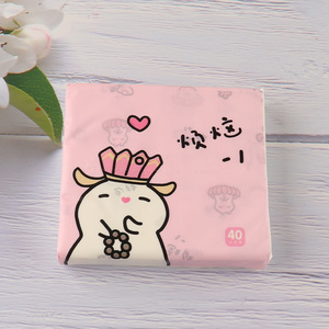 Hot selling cartoon printed wood pulp tissue facial tissue napkin wholesale