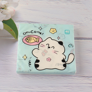 Yiwu market cartoon printed wood pulp tissue facial tissue napkin