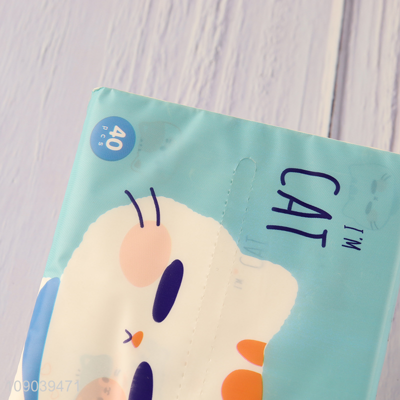 Latest design cartoon printed 3ply wood pulp facial tissue napkin for sale