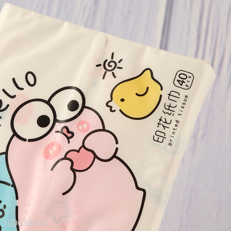 Most popular cartoon printed wood pulp facial tissue napkin dry&wet dual-use napkin