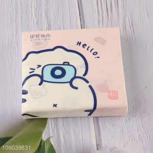 China wholesale printed skin-friendly wood pulp facial tissue napkin