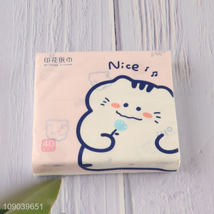 Hot selling printed wood pulp facial tissue napkin dry&wet dual-use napkin