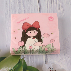 China wholesale cartoon printed skin-friendly wood pulp tissue facial tissue