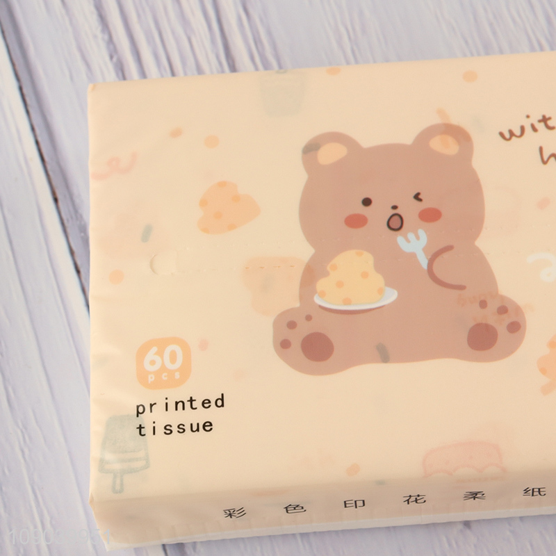 New arrival cartoon printed skin-friendly wood pulp tissue facial tissue