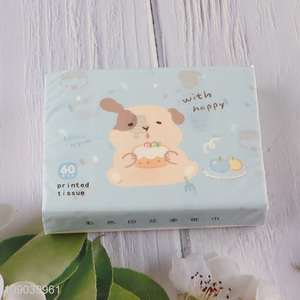 Top selling cartoon printed skin-friendly wood pulp tissue facial tissue wholesale