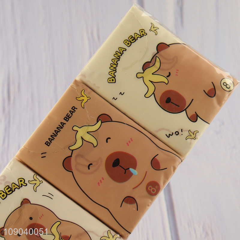 Top quality portable cartoon printed handkerchief tissue facial tissue for sale