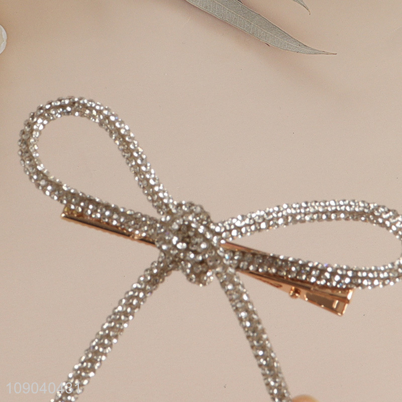 Hot Sale Rhinestone Claw Clips Metal Bow Hair Claw Clips for Women Girls