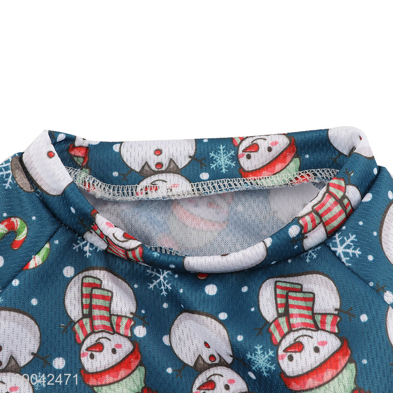 Good Quality Snowman Printed Pet Dog Clothes Dog T-Shirt