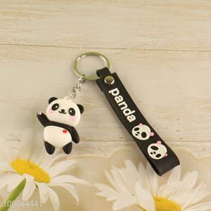 New arrival cartoon silicone panda pendant portable keychain for gifts