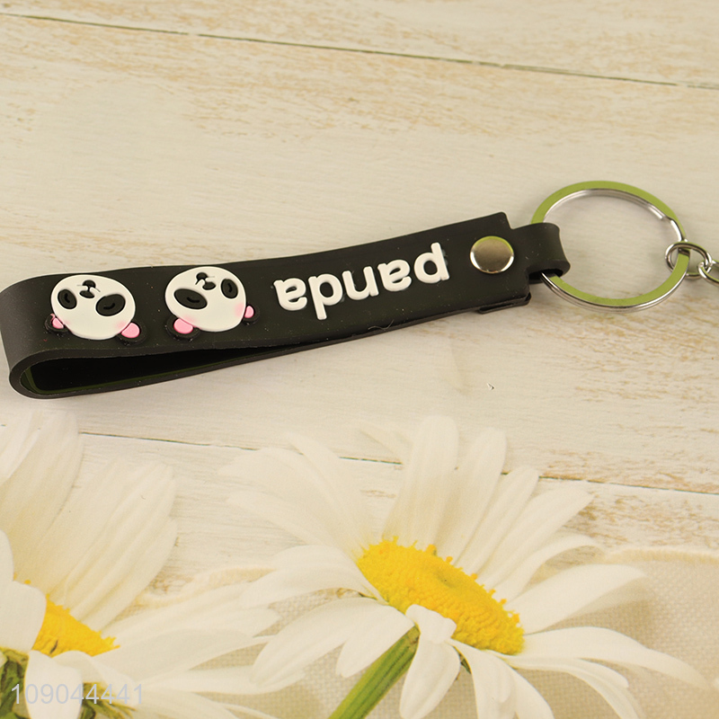 New arrival cartoon silicone panda pendant portable keychain for gifts