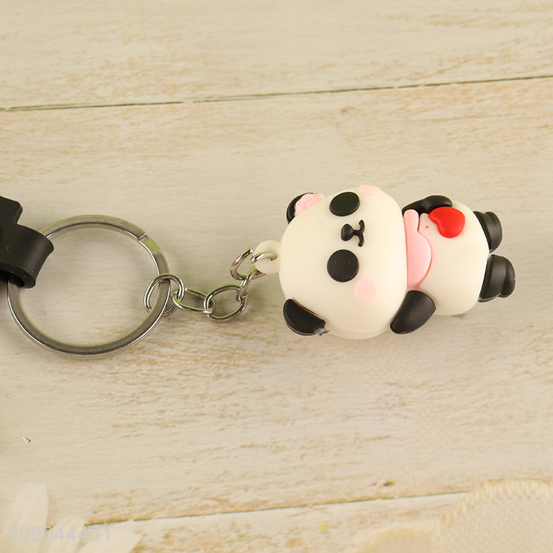 Good selling portable cartoon panada pendant silicone keychain wholesale