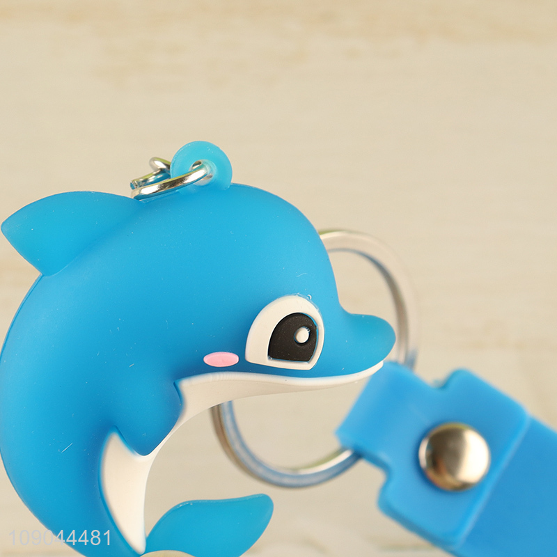 New product multicolor cartoon dolphin pendant silicone keychain for gifts