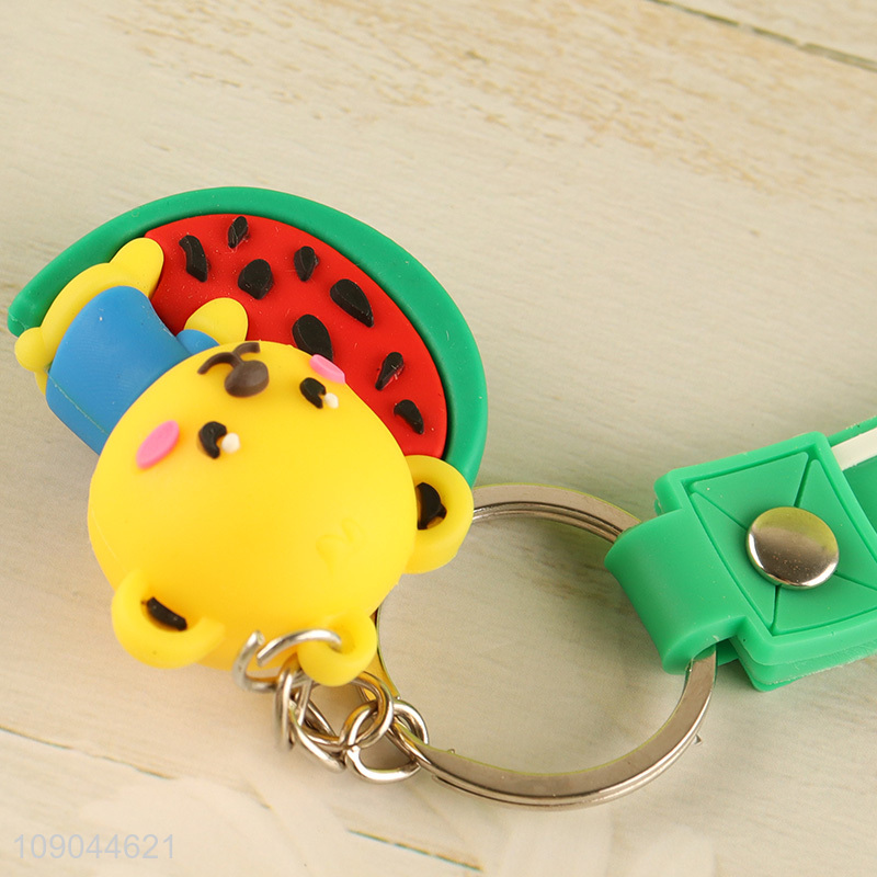 Hot items portable cartoon bear pendant silicone keychain for gifts