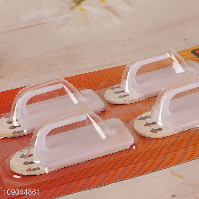 Factory Price 4 Pieces Heavy Duty Plastic Wall Hanging Hooks Utility Hooks