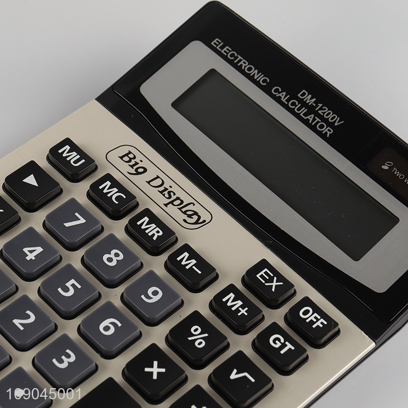 Popular products professional 12digit durable metal cover electronic calculator for sale