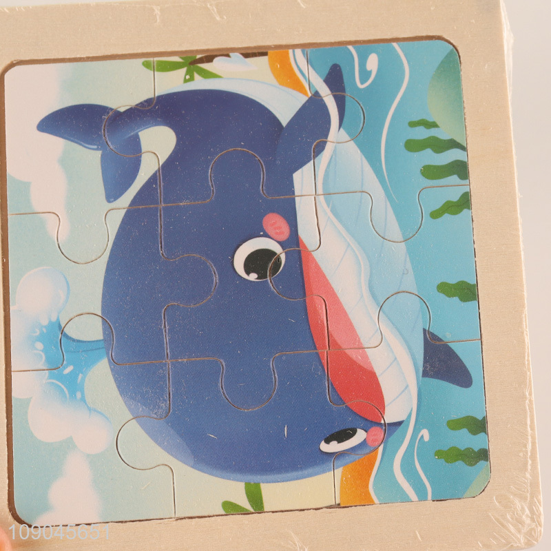 Factory wholesale whale pattern wooden kids puzzle toys jigsaw toys