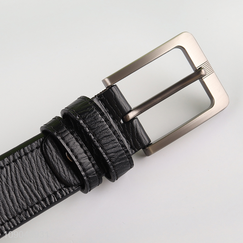 Top products black men jeans belt pu leather belt with buckle