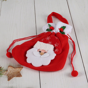 New Arrival Drawstring Christmas Candy Bag Nonwoven Christmas Gift Bag