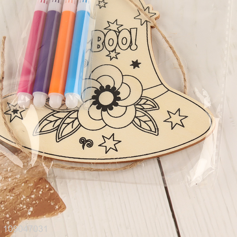 Good selling hanging Halloween holiday decoration wooden diy painting board