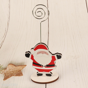 Top sale Santa Claus wooden card holder picture memo clip wholesale