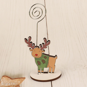 Wholesale Wooden Reindeer Shape Card Holder Picture Memo Clip