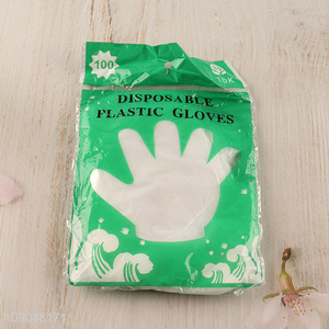 Top sale clear 100pcs disposable gloves plastic gloves wholesale