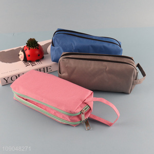 Factory supply multicolor polyester school kids stationery pencil bag