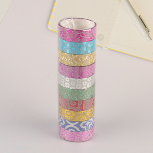 Factory price 10pcs diy paper glitter washi tape set for decoration