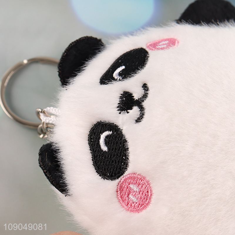 Top selling cartoon portable panda shape plush keychain for gifts