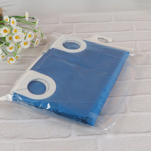 China products blue polyester waterproof bathroom shower curtain with hook