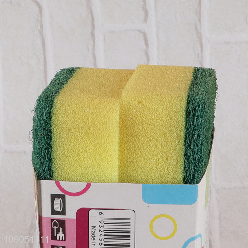 Wholesale 2 Pieces Heavy Duty Cleaning Sponges Dish Scrubber for Kitchen