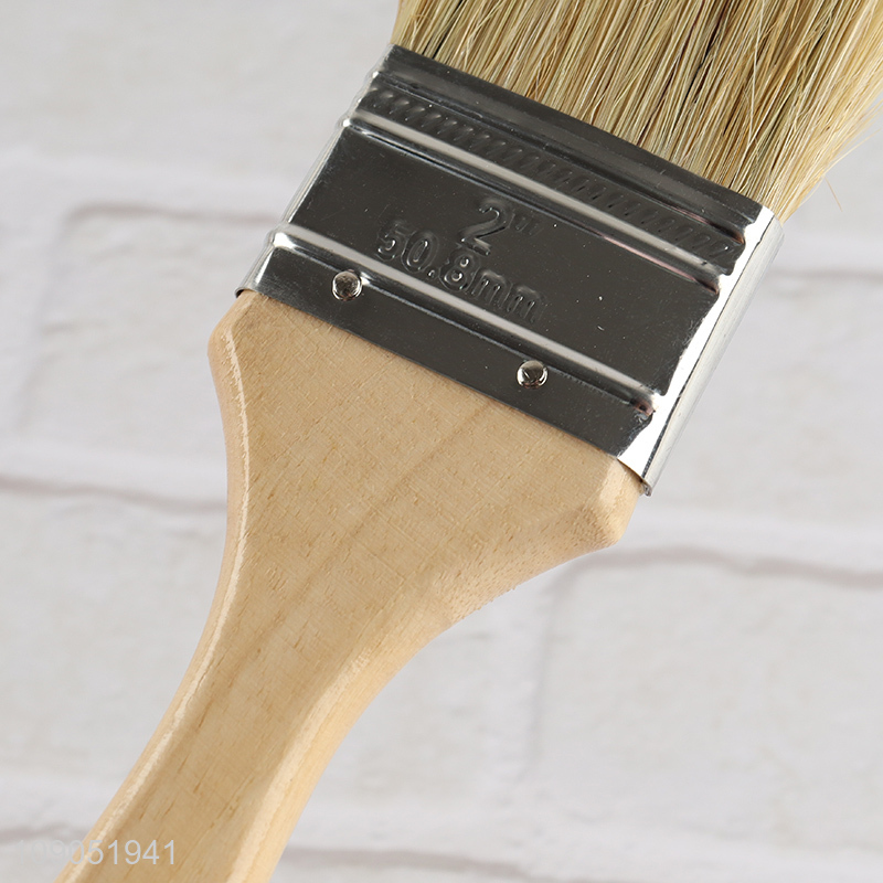 New Product 1 1.5 2 2.5 3 4 Inch Pig Bristle Wooden Handle Painting Brush