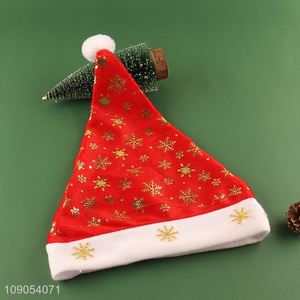 Hot Selling Non-Woven Christmas Hat Santa Hat Unisex Xmas Hat