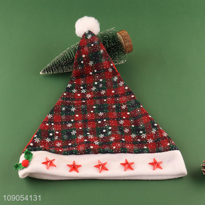 Factory Price Plaid Santa Hat Christmas Hat Xmas Party Supplies