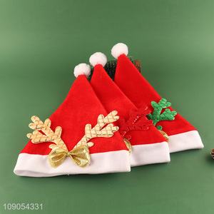 High Quality Non-Woven Christmas Hat Santa Hat Unisex Xmas Hat