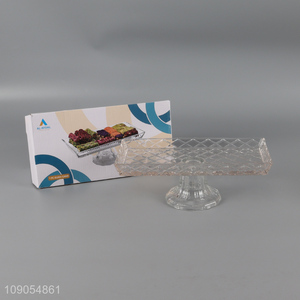 New product glass fruit serving dish serving plate with stand