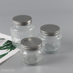 Factory price clear glass sealed kitchen storage jar for sale