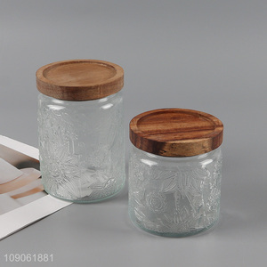 Top selling clear glass home kitchen sealed storage jar honey jar wholesale