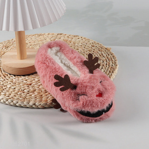 Top selling winter warm women plush animal floor slippers wholesale