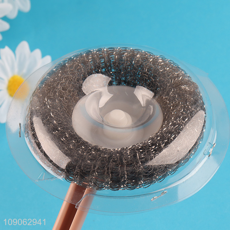 Good Quality Steel Wool Scrubber Pot Brush Dish Scrubber with Long Handle